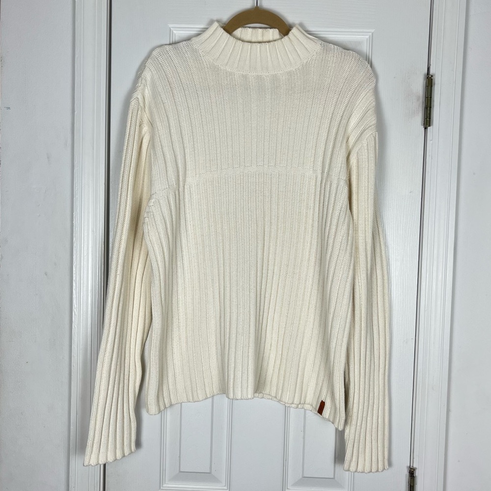 Canyon River Blues Men’s Ribbed Mock Neck Sweater Sz M 100% Cotton